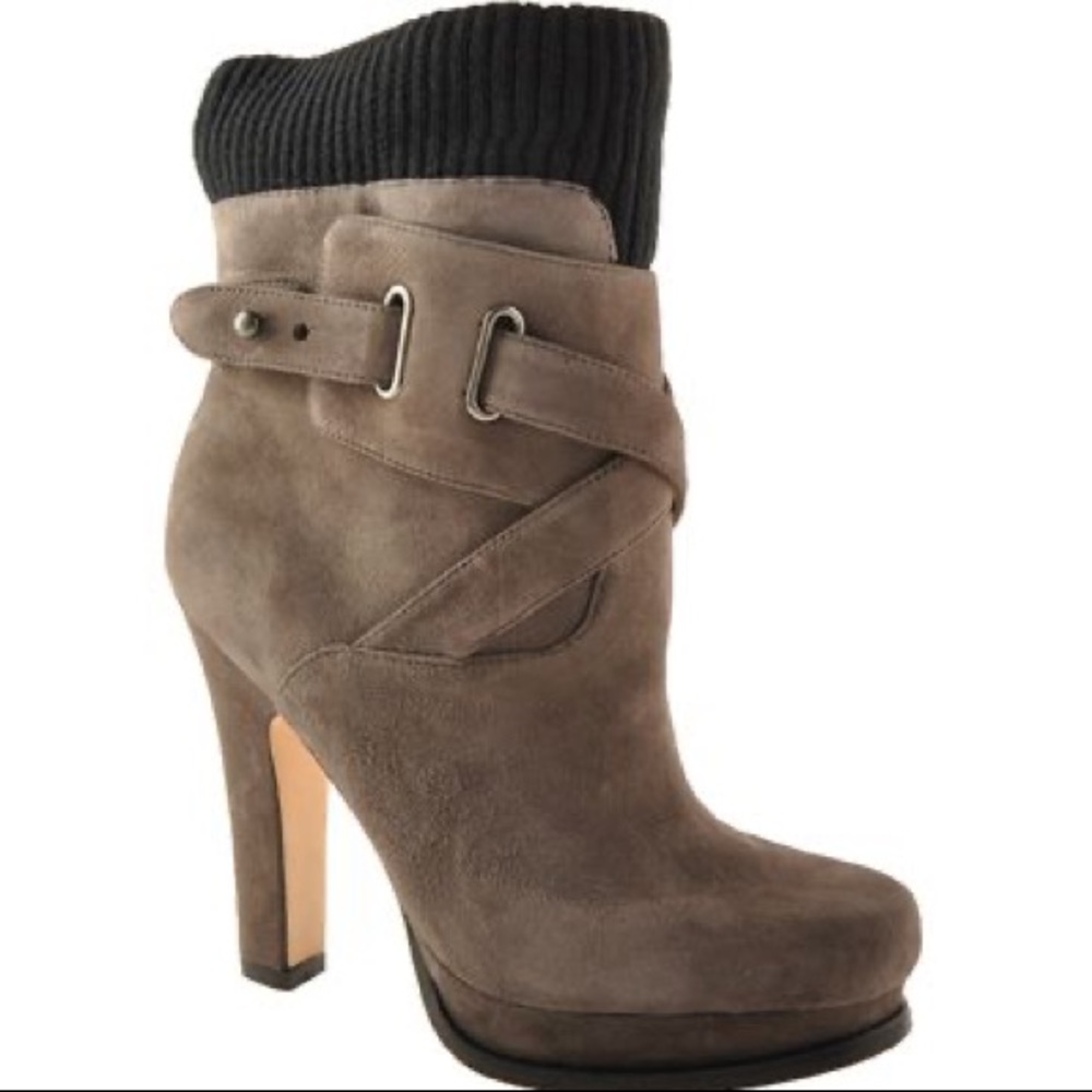 Joan and David Beesley sweater cuff booties